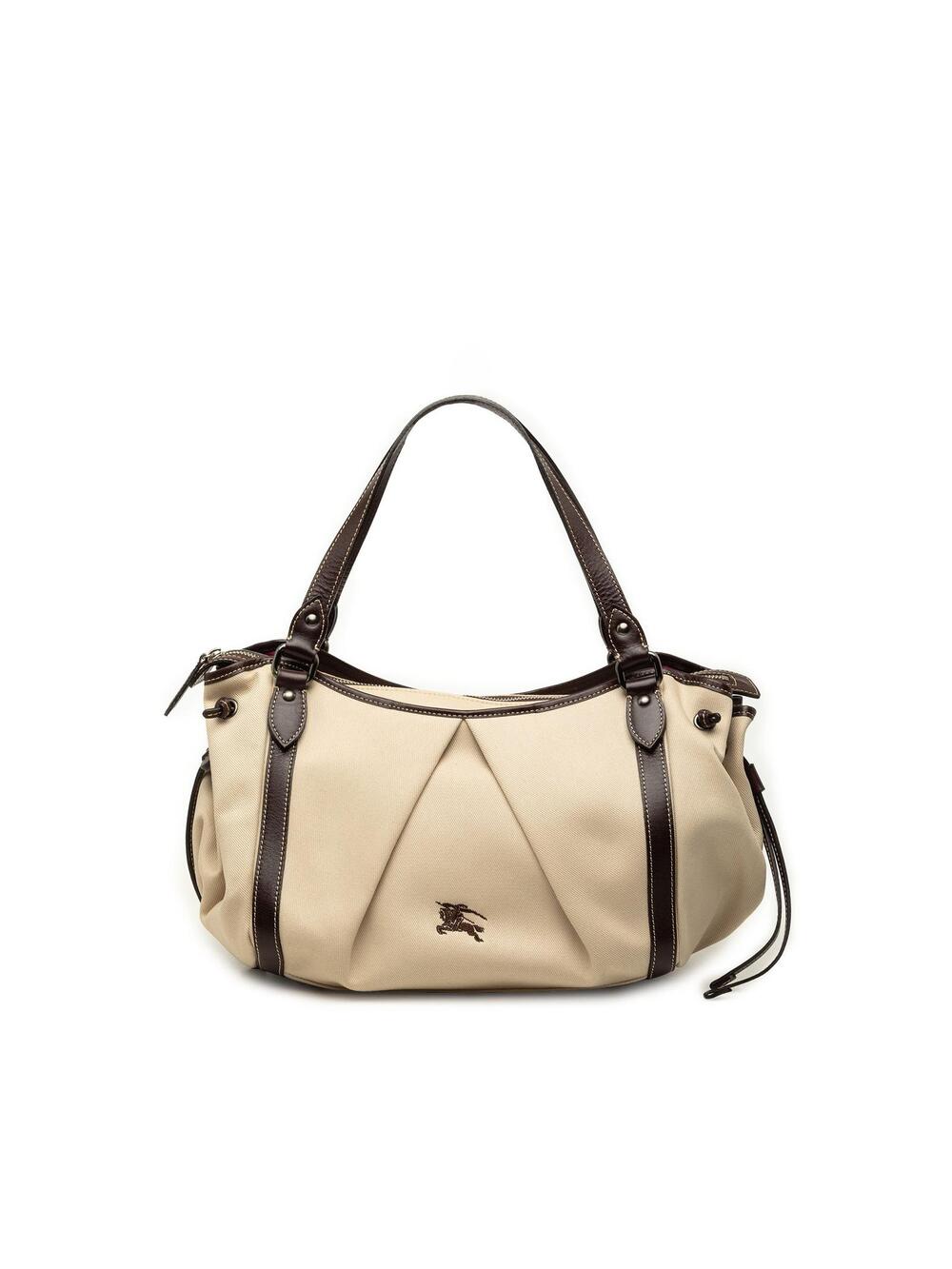 Burberry Leather Trimmed Canvas Tote #344908B36B